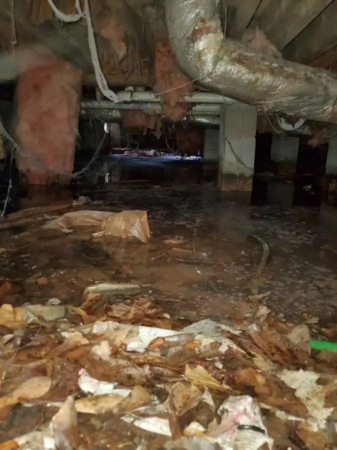 Crawl space flood assessment for Commercial Water Damage Restoration in Washington Court House